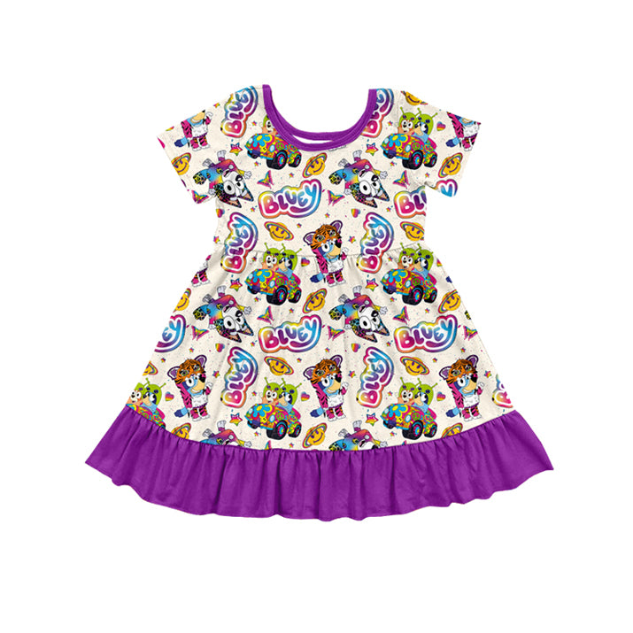 Toddler Baby Girls Cartoon Dog Short Sleeve Dress Preorder