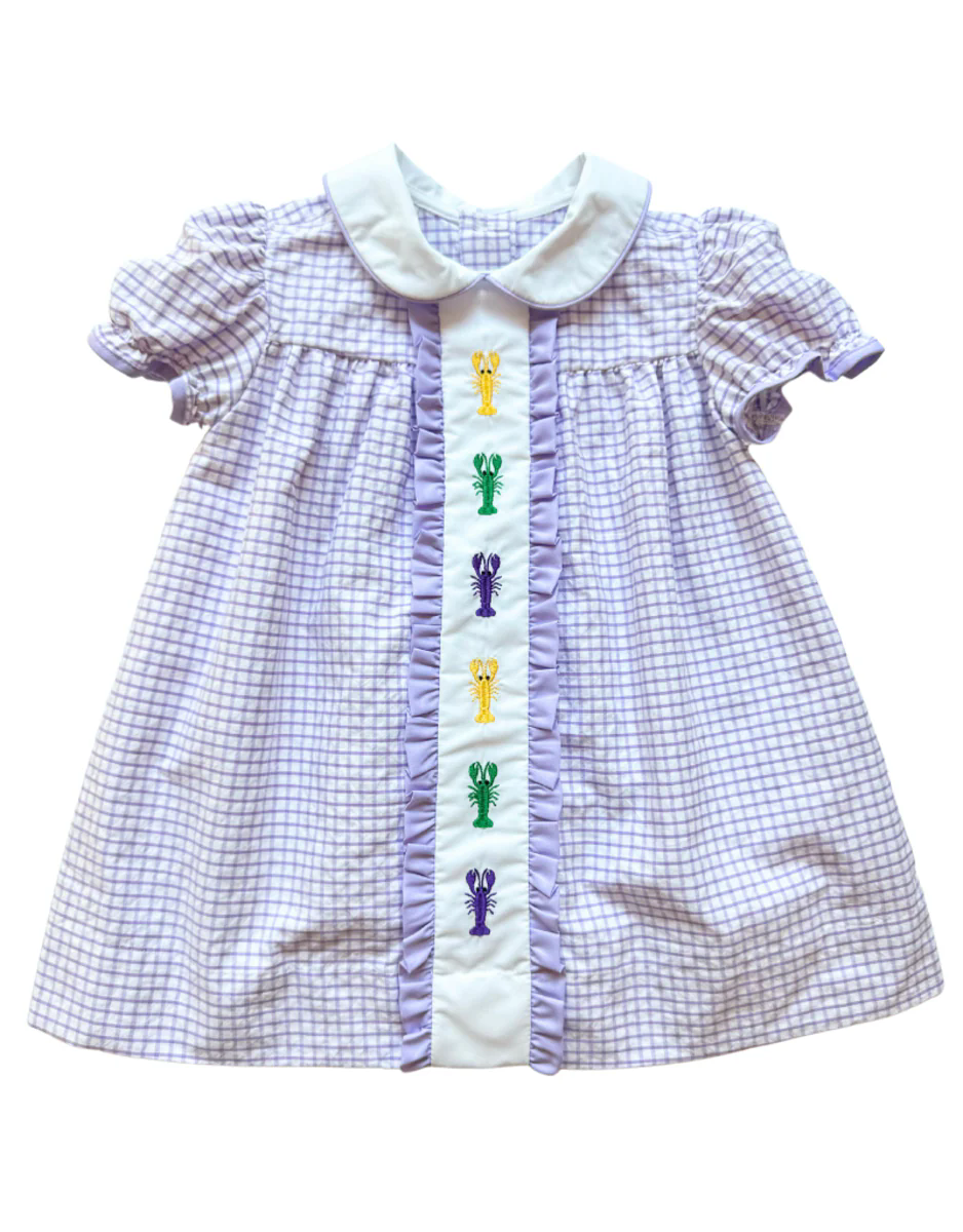 Toddler Baby Girls Sister Mardi Gras Purple  Dress and Romper