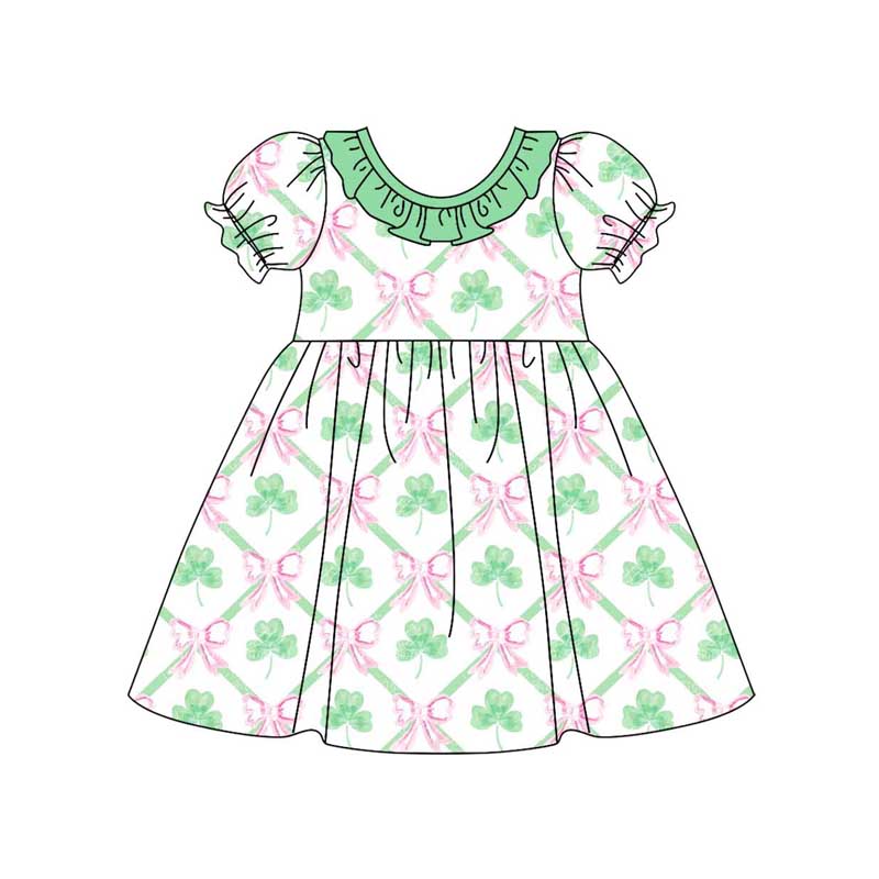 Sibling Baby Girls  Saint Patrick Day Coquette Bow Clothes