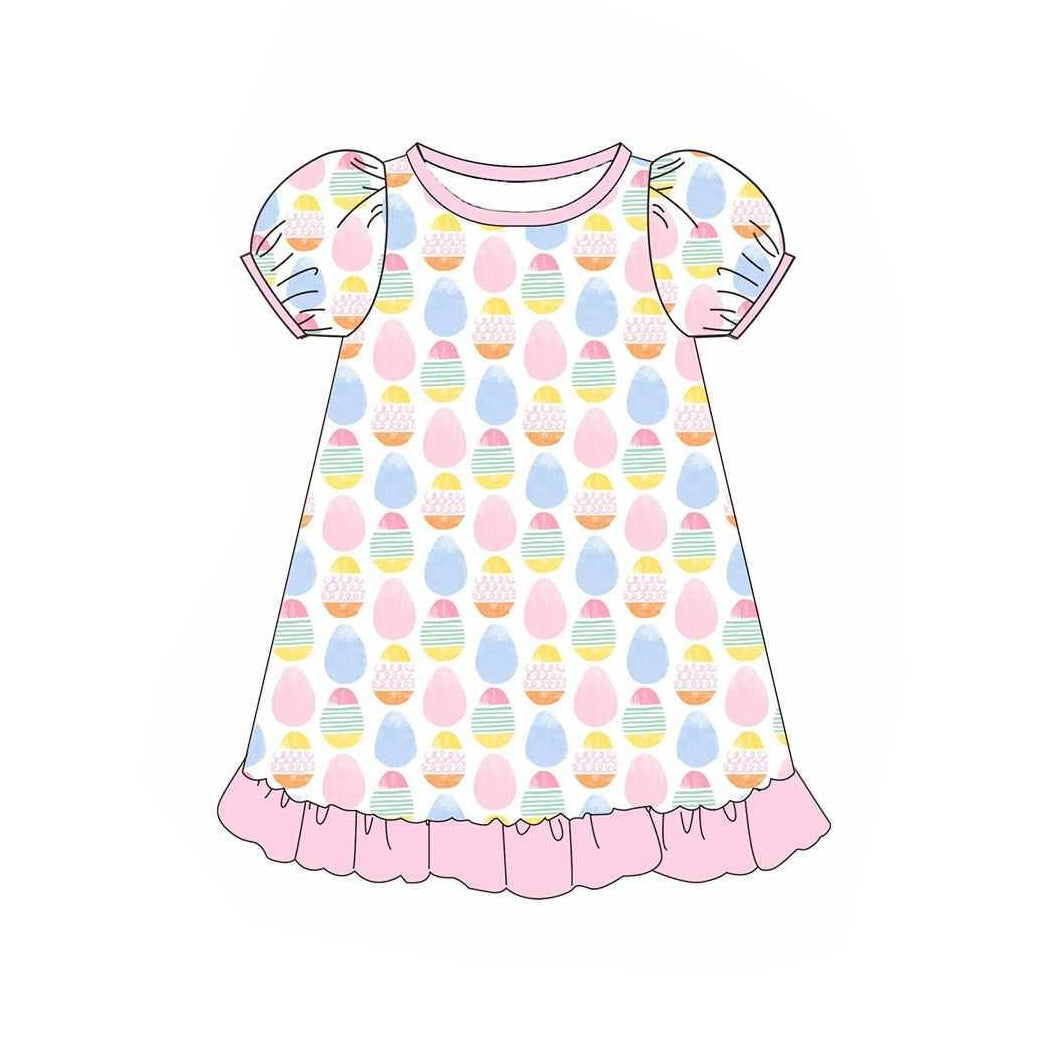 Toddler Baby Girls Sister Easter Colorful Egg Dress and Shorts Set Preorder