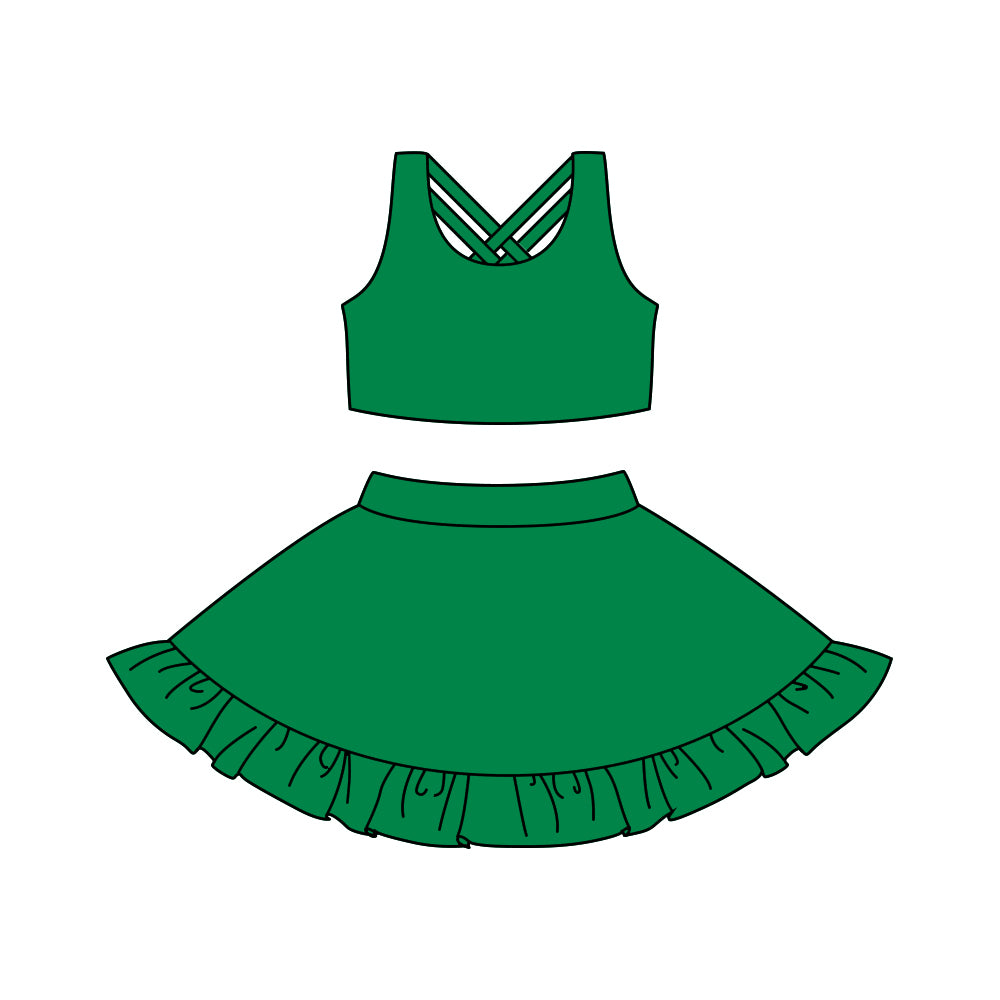 Baby Girls Green Sport Tank Top and Skirt Active Set