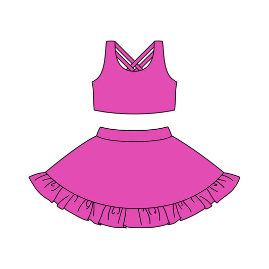 Baby Girls Hot Pink Sport Tank Top and Skirt Active Set Preorder