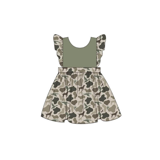 Toddler Girls Camo Hunting Dog  Dress Preorder