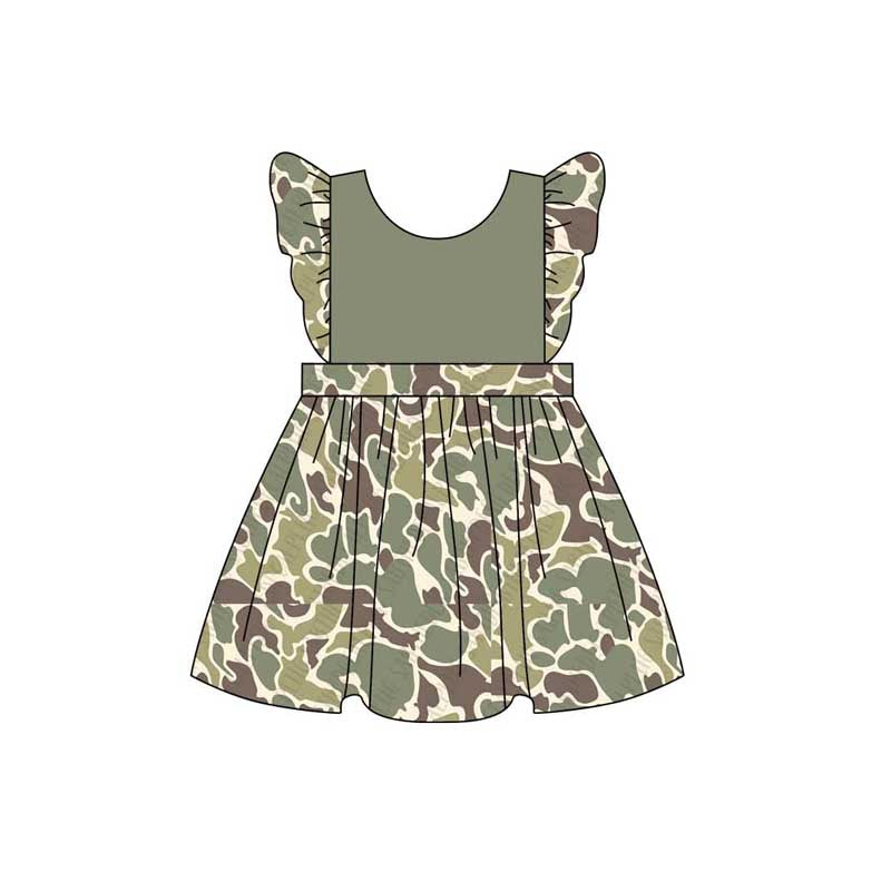 Toddler Girls Camo Flutter Sleeve Dress Preorder