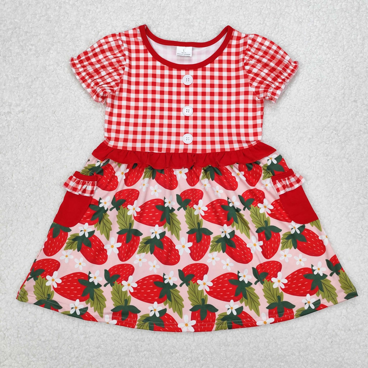 Toddler Girl Boys Sibling Summer Wear Strawberry Outfit Dress Romper