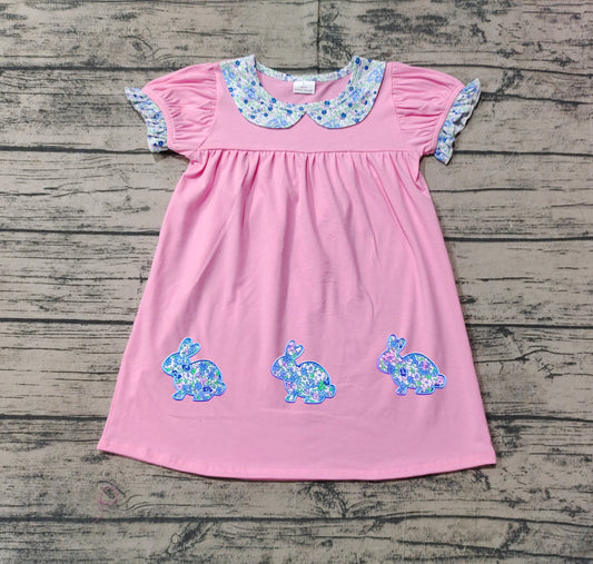 Baby Girls Easter Embroidery Floral Rabbie Dress Preorder