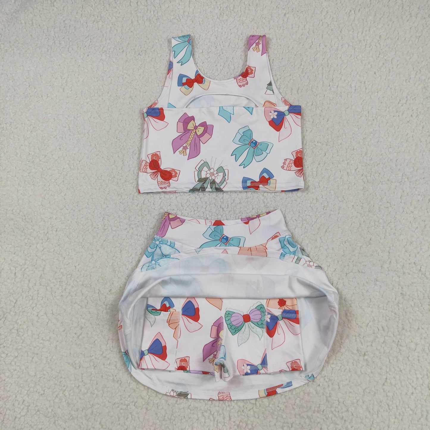 Kids Girls Sibling Princess Bow Yoga Set and Dress