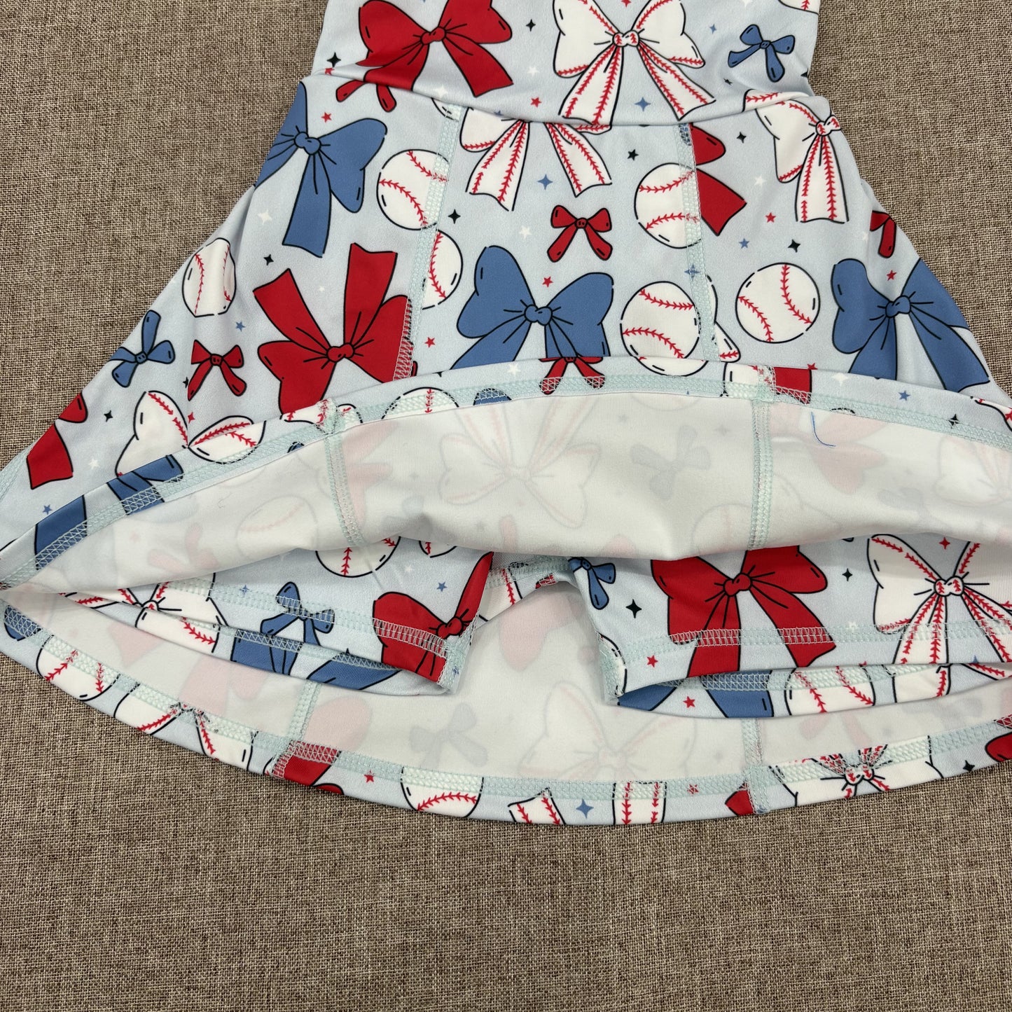 Kids Girls Sibling Active Wear July 4th Bow Baseball Yoga Set Dress