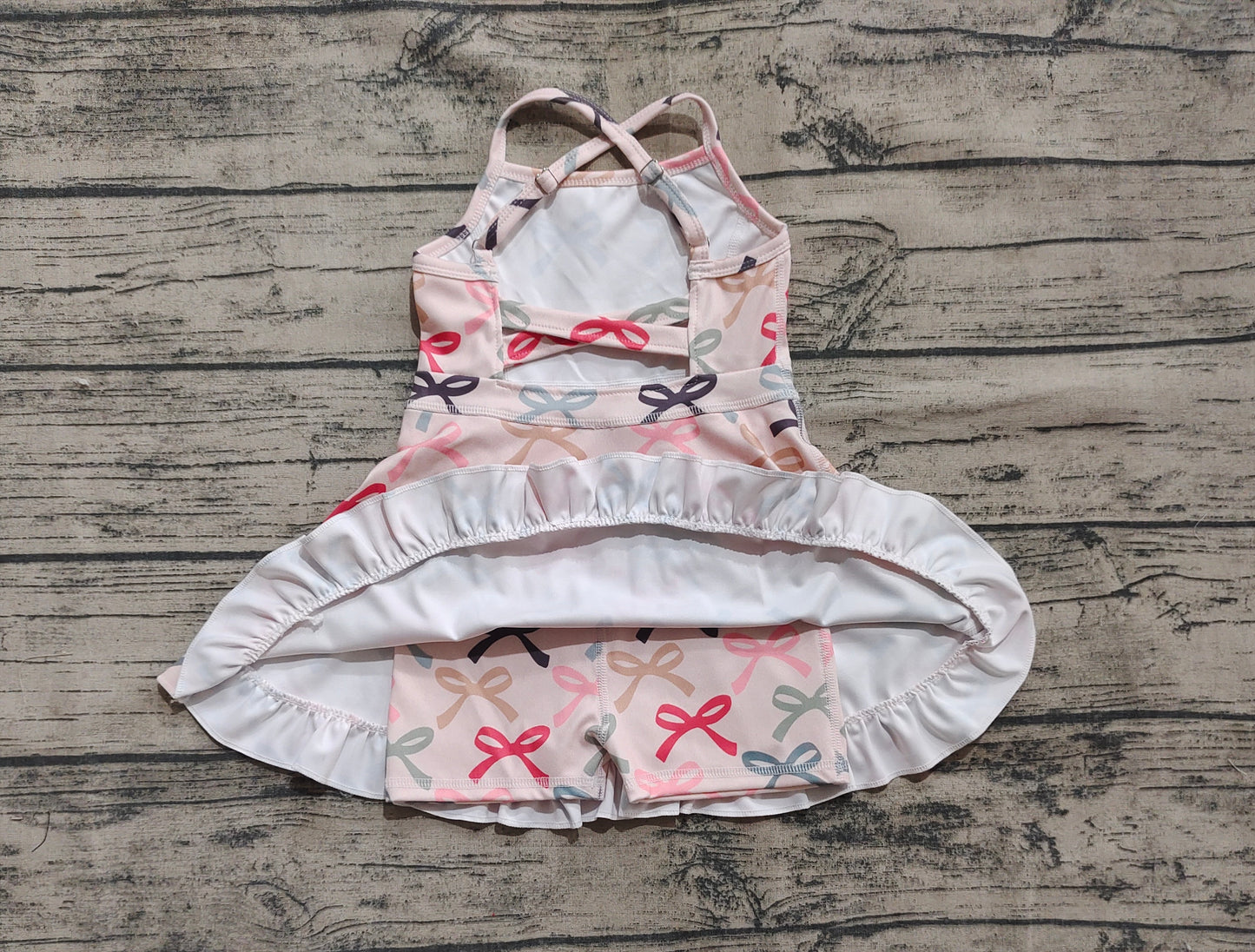 GSD2296Baby Girls Active Wear Colorful Bow Yoga Dress Preorder