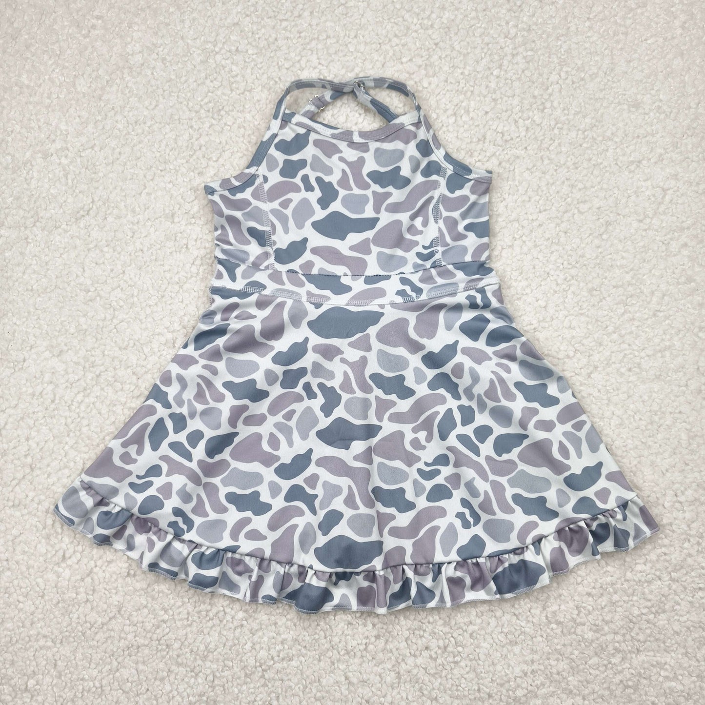 Sibling Baby Girls Active Wear Camo Yoga Dress With Under