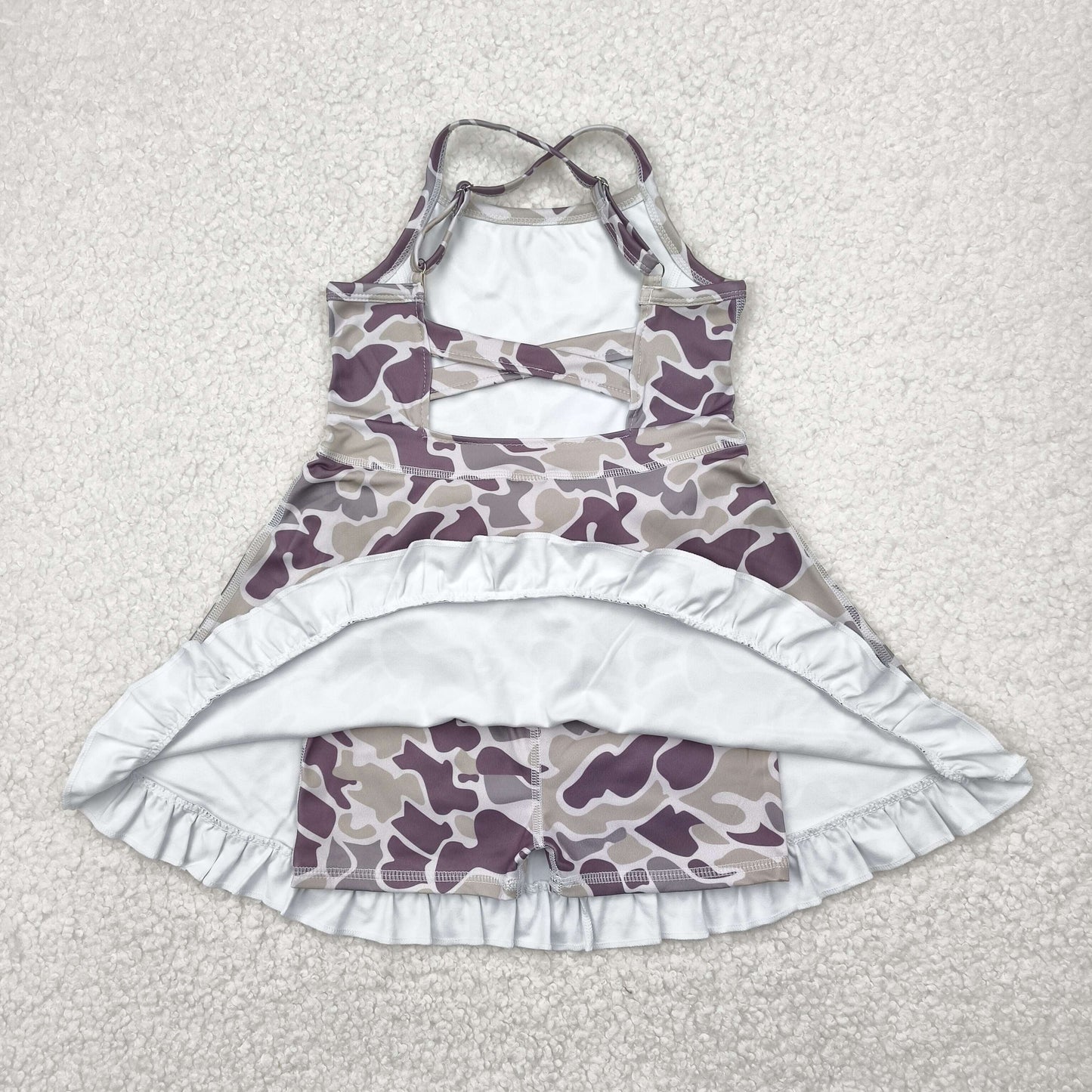 Sibling Baby Girls Active Wear Camo Yoga Dress With Under