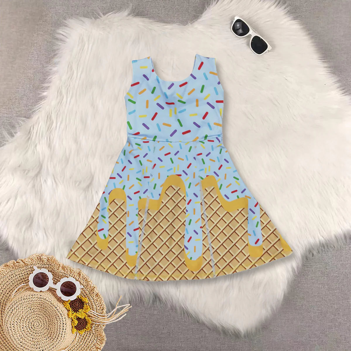 Sibling Baby Baseball ice cream drip yoga dress , hoodie top and shorts