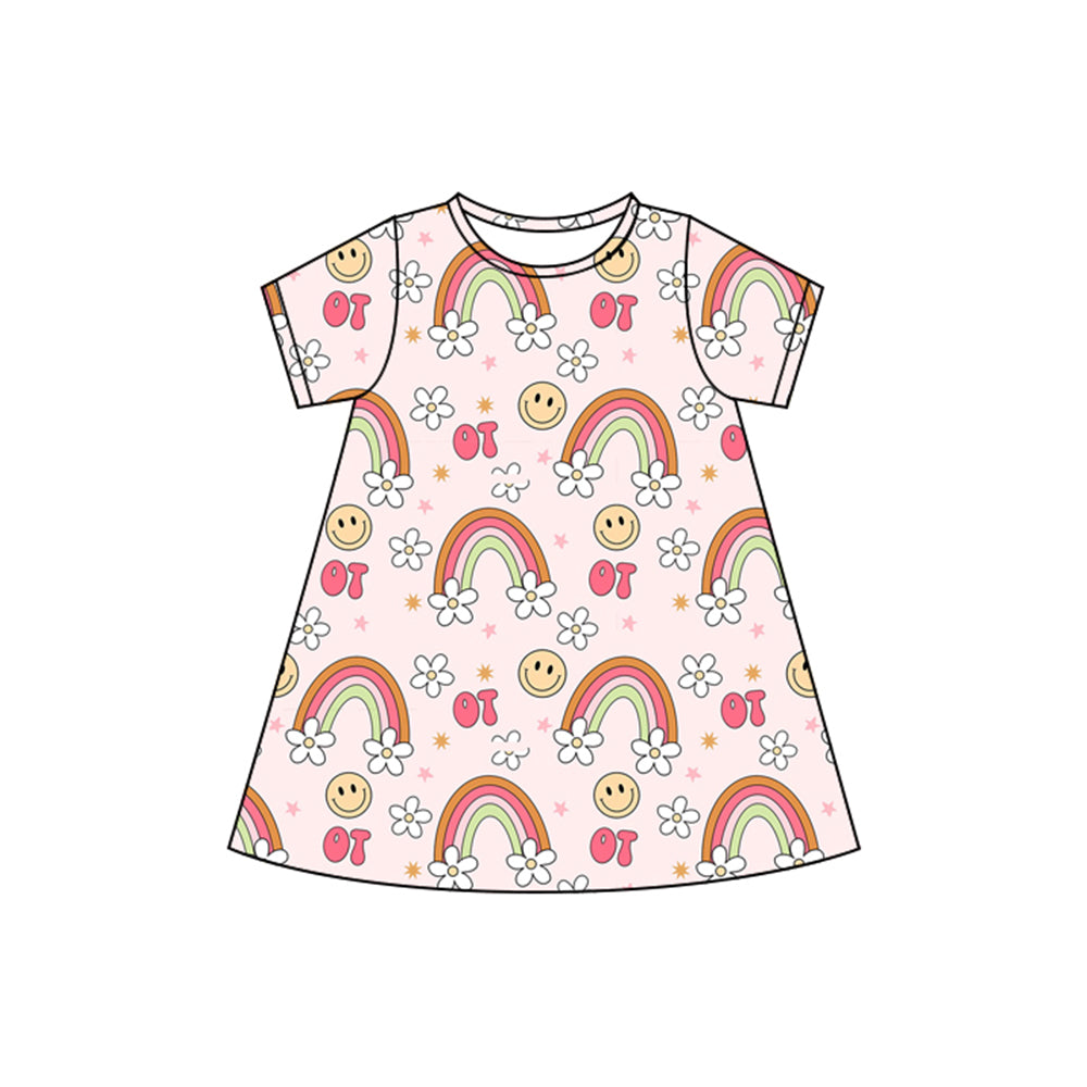 GSD2478 Baby Girls Rainbow Short Sleeve Dress preorder