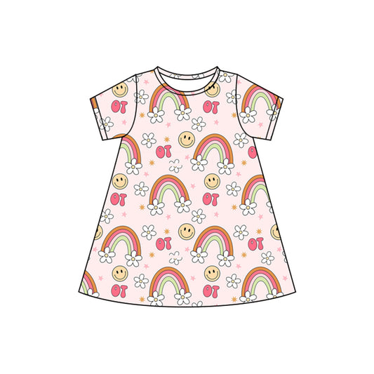 GSD2478 Baby Girls Rainbow Short Sleeve Dress preorder