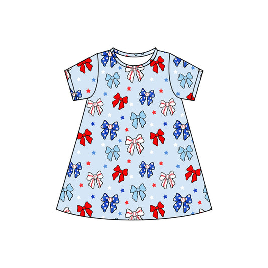 GSD2480 Baby Girls July 4th Baseball Short Sleeve Dress preorder