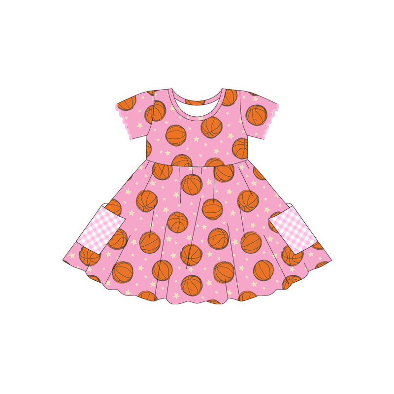 GSD2483 Baby Girls basketball Short Sleeve Dress Preorder