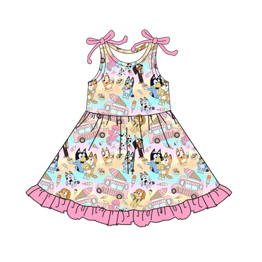 GSD2485 Baby Girls Cartoon Dog Sleeveless Dress Preorder