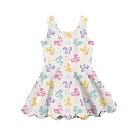 GSD2490 Baby Girls Active Wear Cartoon Mouse Yoga Dress Preorder