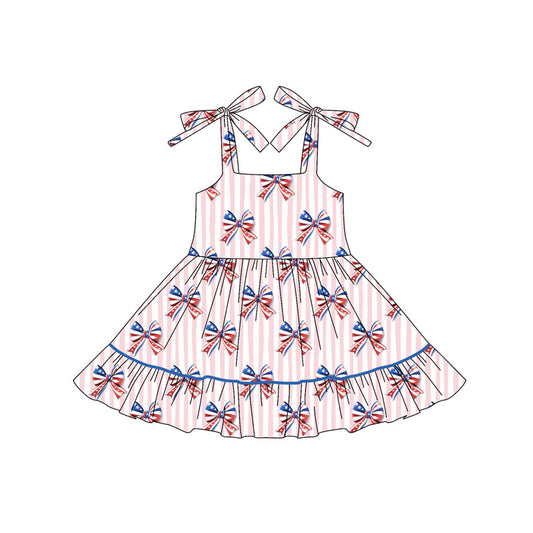 GSD2524 Baby Girls July 4th Bow Sleeveless Dress Preorder