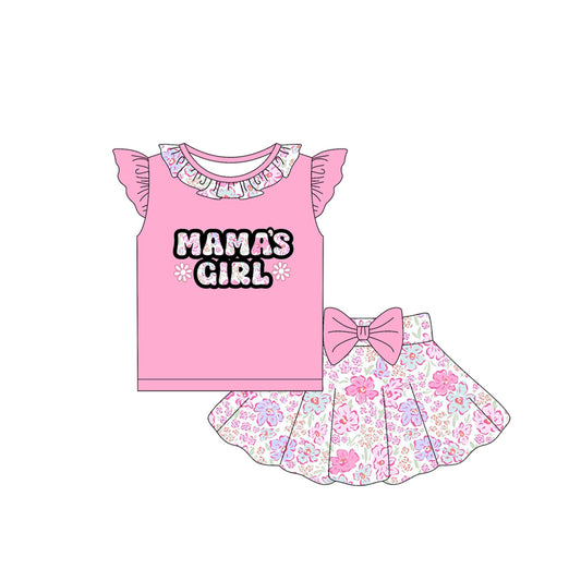 GSD2530 Mama's Girl Light Pink Top Floral Skirt Set Preorder