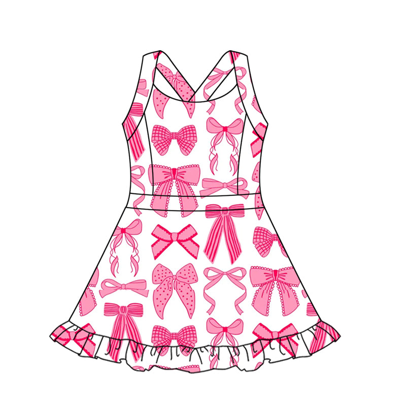 GSD2564 Baby Girls Active Wear Pink Bow Yoga Dress Preorder