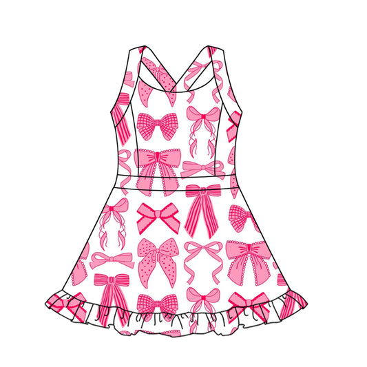 GSD2564 Baby Girls Active Wear Pink Bow Yoga Dress Preorder