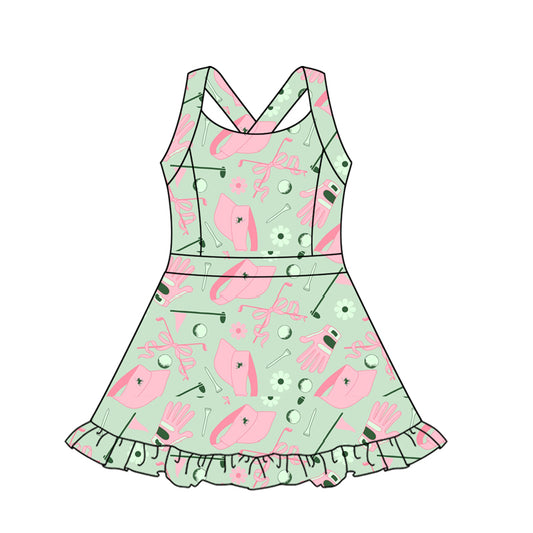 GSD2569 Baby Girls Active Wear Golf Green Yoga Dress Preorder