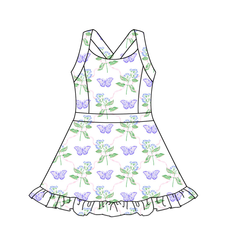 GSD2571 Baby Girls Active Wear Butterfly Yoga Dress Preorder