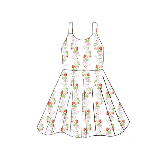 GSD2603 Kids Girls Strawberry Flowers Dress Preorder