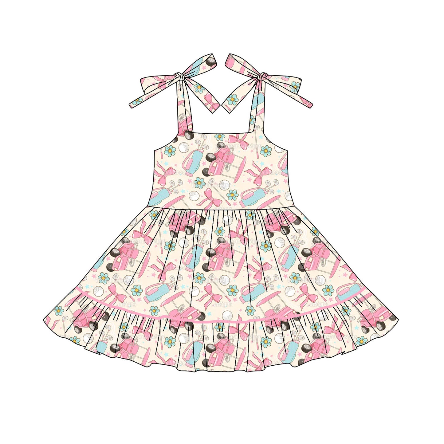 GSD2644 Baby Girls Golf Sleeveless Dress Preorder