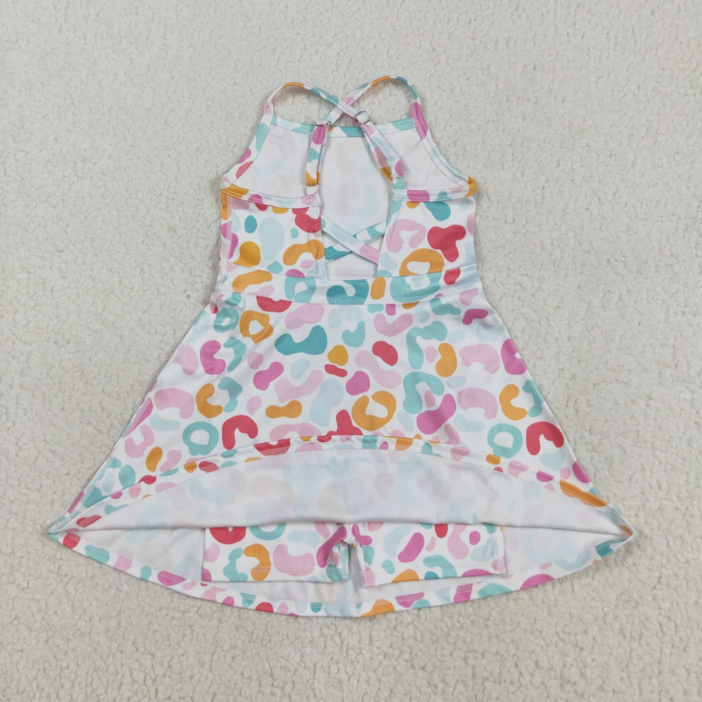 GSD2645 Baby Girls Colorful Leoaprd Strpe Yoga Dress