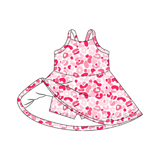 GSD2647 Baby Girls Pink Leoaprd Strpe Yoga Dress Preorder