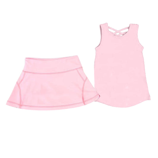 GSD2652 Baby Girls Pink Tank Tip Yoga Skort Set Preorder