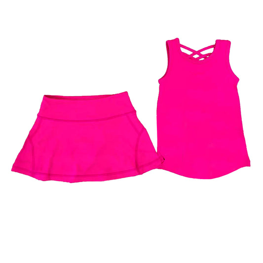 GSD2653 Baby Girls Hot Pink Tank Tip Yoga Skort Set Preorder