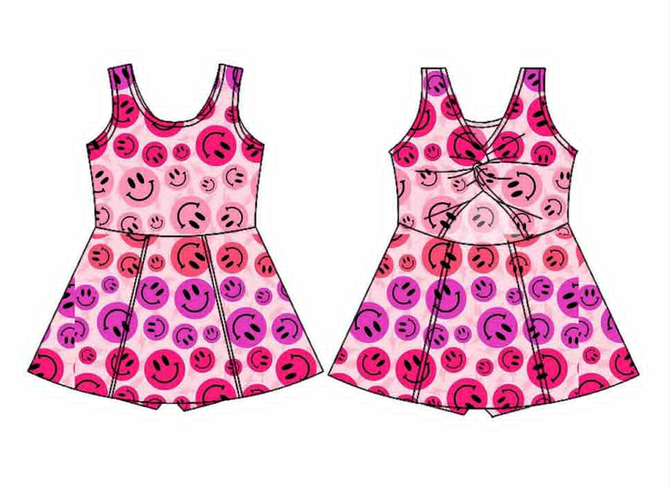 GSD2655 Baby Girls  Happy Face Yoga Dress Preorder