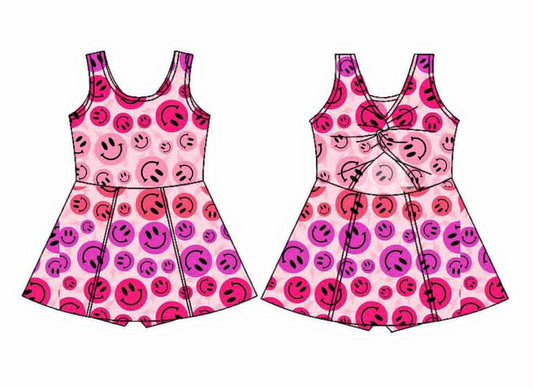 GSD2655 Baby Girls  Happy Face Yoga Dress Preorder