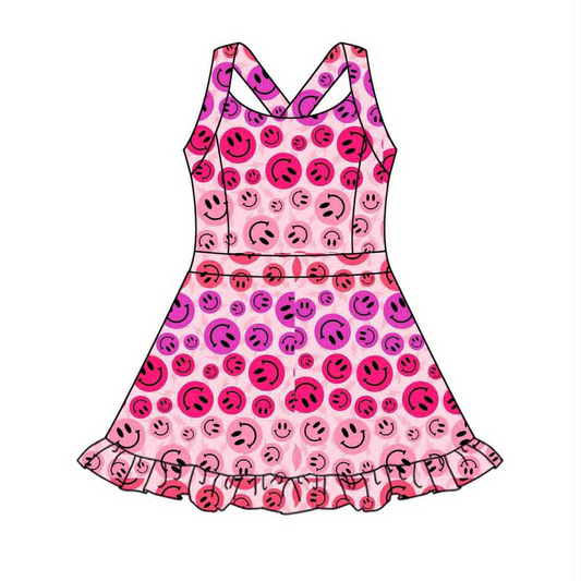 GSD2656 Baby Girls  Happy Face Yoga Dress Preorder