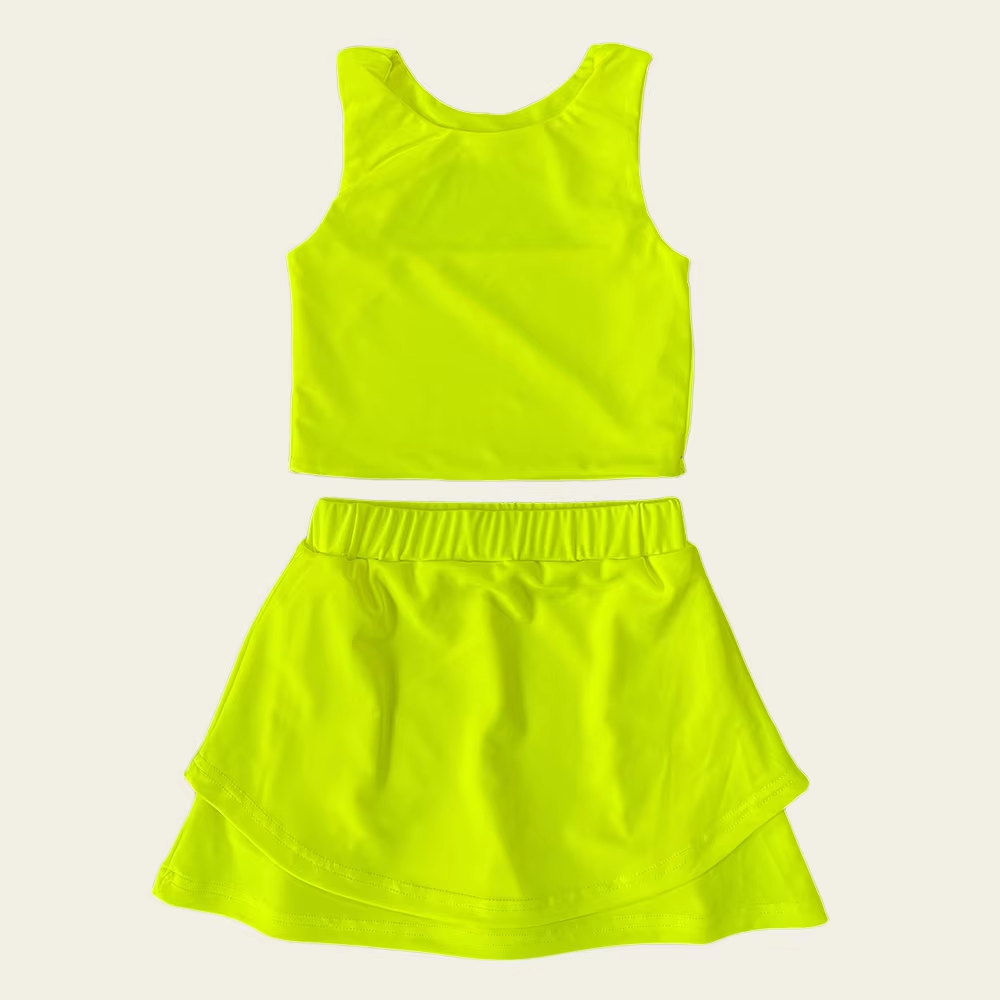GSD2661 Baby Girls Yellow Sleeveless Tank Top Skort Set Preorder