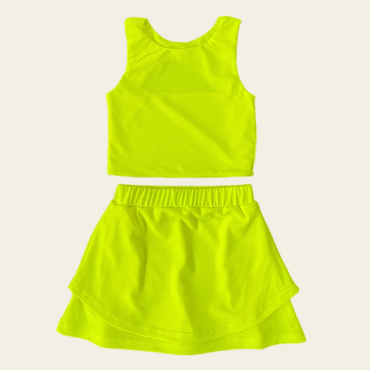 GSD2661 Baby Girls Yellow Sleeveless Tank Top Skort Set Preorder