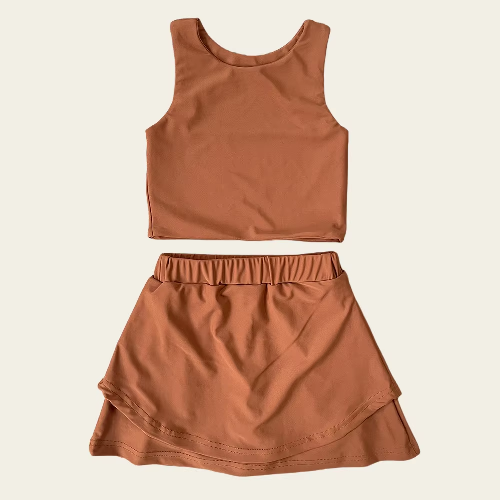 GSD2660 Baby Girls Peach Sleeveless Tank Top Skort Set Preorder