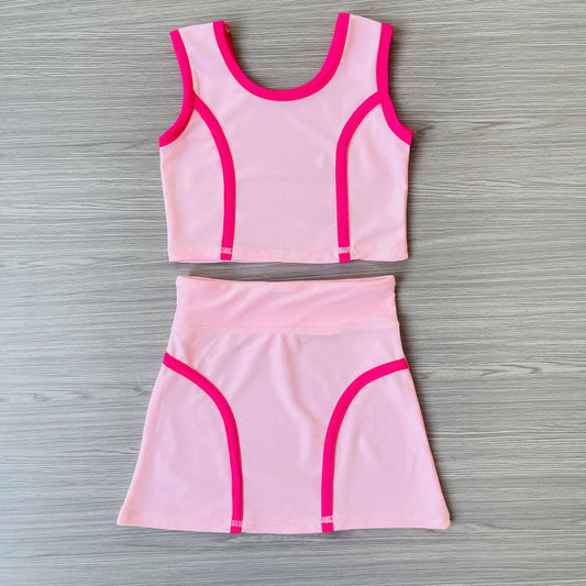 GSD2675 Baby Girls  Light Pink Sleeveless Tank Top Skort Set Preorder
