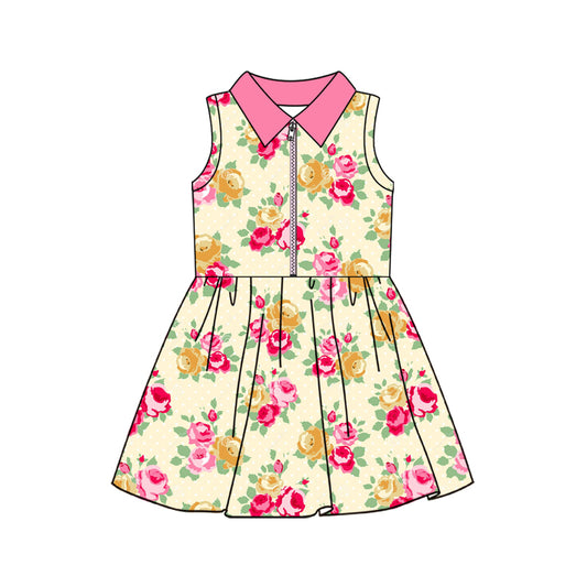 GSD2712 Baby Girls  Floral Polo Sleeve Yoga Dress Preorder