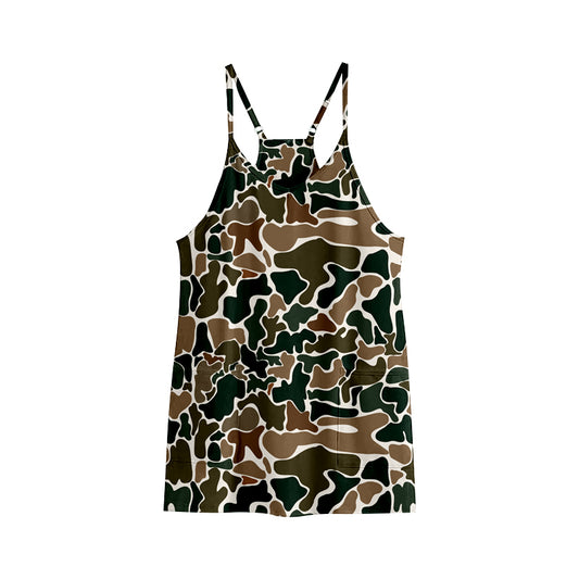 GSD2721 Baby Girls Strap Dark Brown Camo Pockets Yoga Dresses Preorder