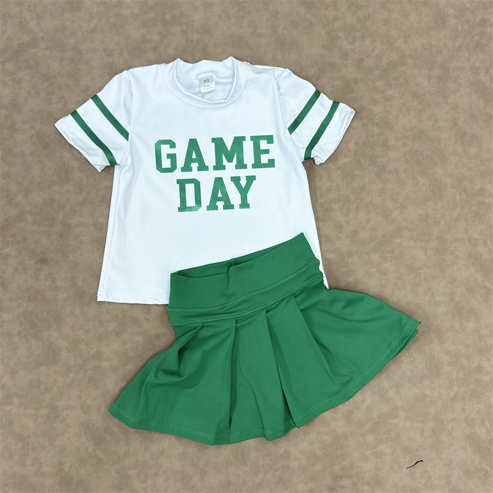 Baby Girls Green Game Day Top With Skort Outfit Athletic Wear