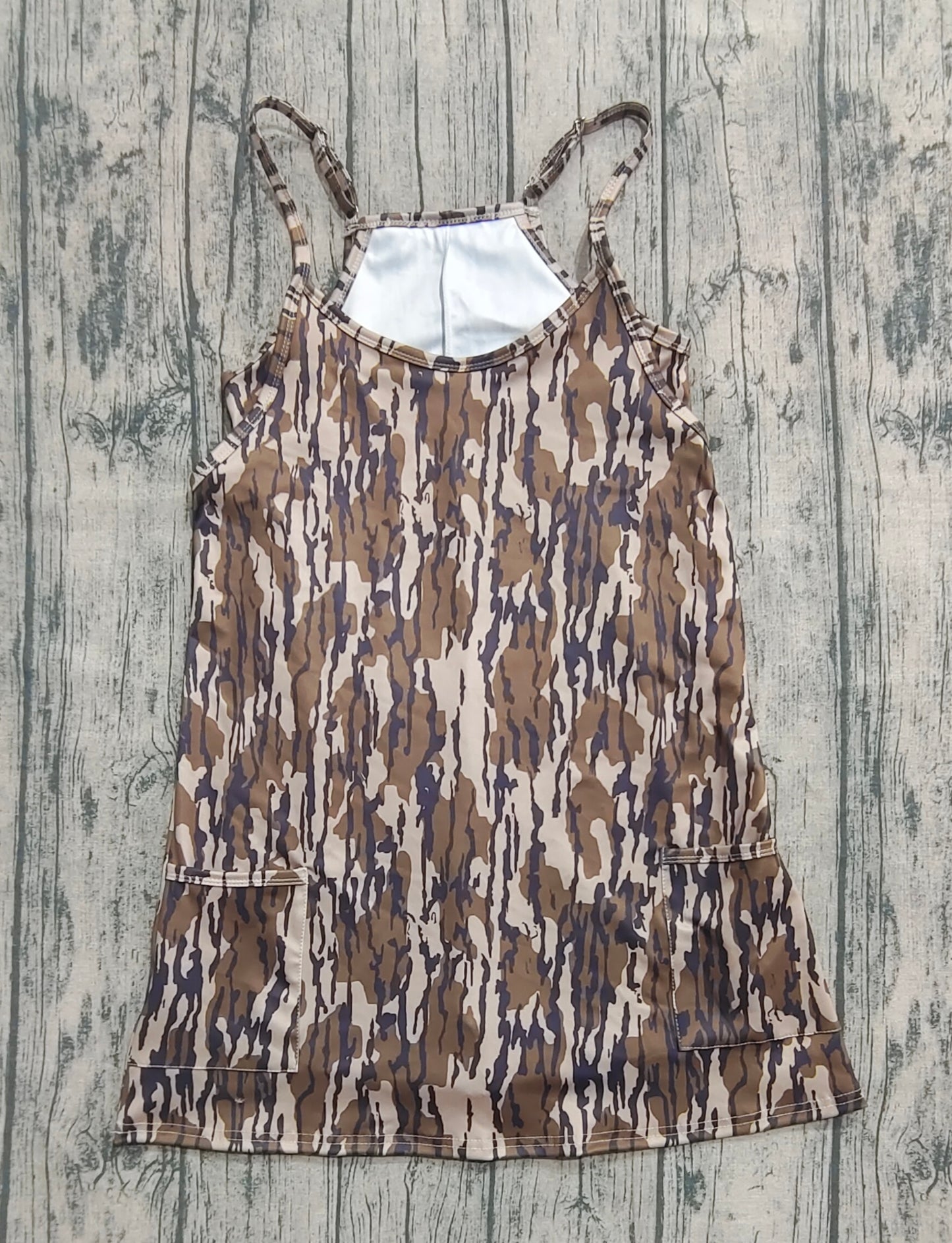 GSD2744 Women camo Strap Yoga Dress With Pocket