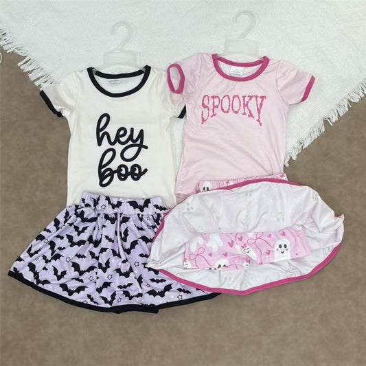Bbay Girls Halloween Spooky Pink Skirt Set Sibling Sister