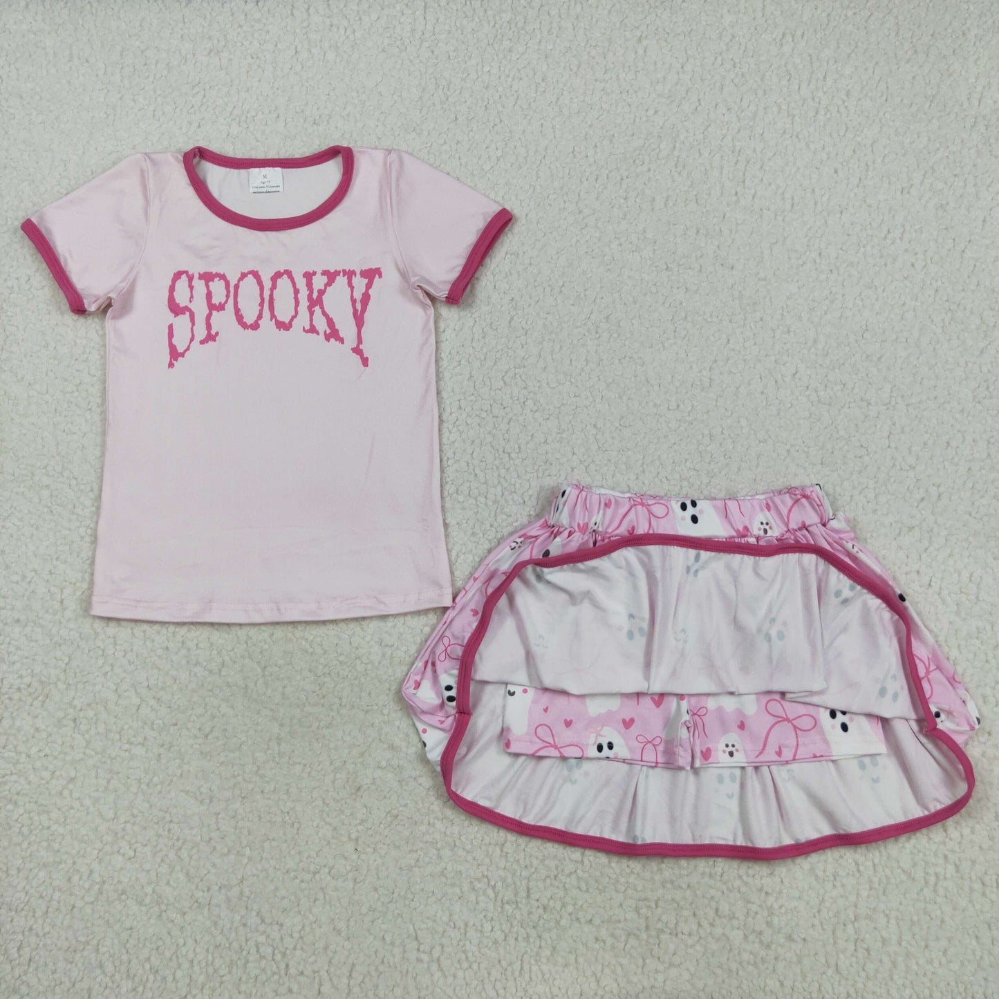 Bbay Girls Halloween Spooky Pink Skirt Set Sibling Sister