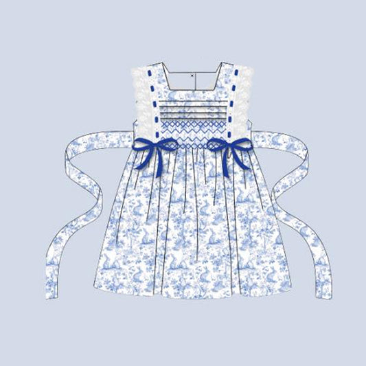 GSD2810 Baby Girls  Easter Blue Bunny Dress Preorder