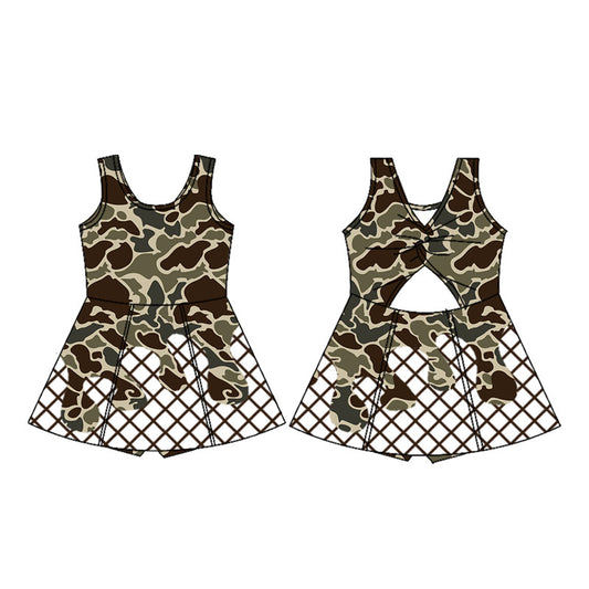 GSD2821 Baby Girls Brown Green Camo Ice Cream  Active Dress Preorder