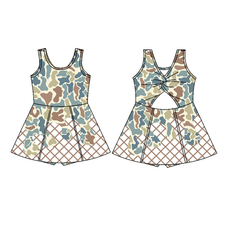 GSD2824 Baby Girls Blue Camo Ice Cream  Active Dress Preorder